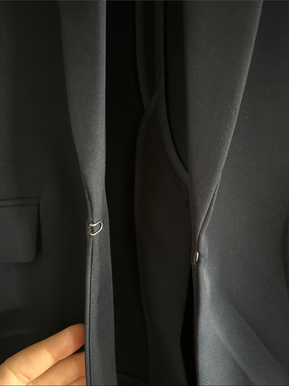 INC International Concepts Navy Open Blazer with Ruched 3/4 Sleeves - Picture 4 of 7